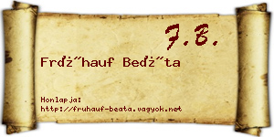 Frühauf Beáta névjegykártya