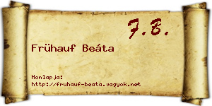 Frühauf Beáta névjegykártya